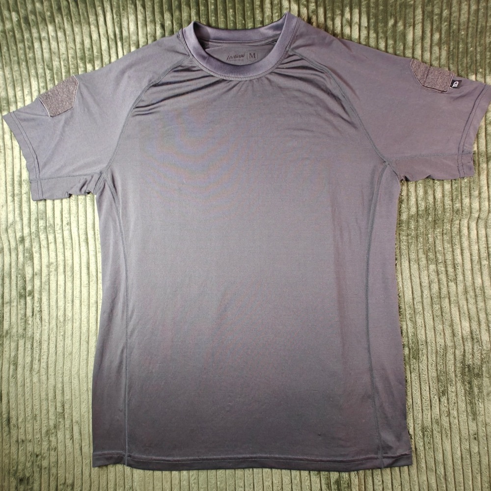 TD Apparel Tactical Performance T-Shirt Mens Medium Gray Patch Shoulders 0265